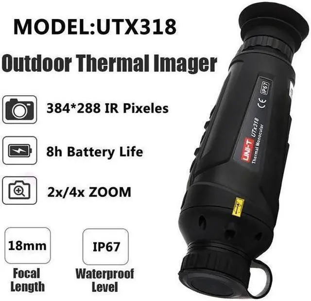 Alt view image 6 of 7 - UNI-T Hunting Thermal Imager UTX318 Handheld night vision sight Outdoor Monocular Observation Infrared thermomete Thermal camera