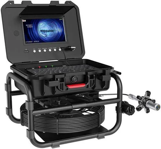 Alt view image 3 of 7 - 9'' 30M HD 1080P Rotating Duct Camera Sewer Pipe Inspection Camera 32mm diameter rotating dual probe Video Cam Meter Counter DVR, sapphire lens w 512HZ Locator