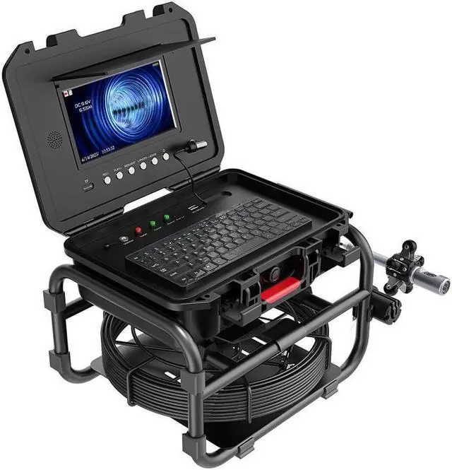 Alt view image 4 of 7 - 9'' 30M HD 1080P Rotating Duct Camera Sewer Pipe Inspection Camera 32mm diameter rotating dual probe Video Cam Meter Counter DVR, sapphire lens w 512HZ Locator