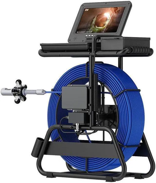Alt view image 2 of 8 - 10.1'' 80M HD 1080P Duct Camera Sewer Pipe Inspection Camera 32mm diameter rotating dual probe Video Cam Meter Counter DVR, sapphire lens w 512HZ Locator