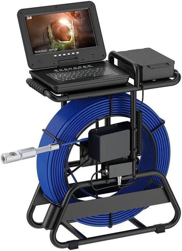 Alt view image 4 of 8 - 10.1'' 80M HD 1080P Duct Camera Sewer Pipe Inspection Camera 32mm diameter rotating dual probe Video Cam Meter Counter DVR, sapphire lens w 512HZ Locator