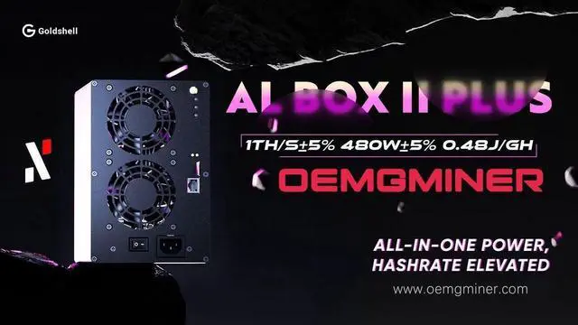 Alt view image 4 of 7 - Goldshell AL Box 2 Plus 1TH/S 480W ASIC miner, Blake3 Alephium Power supply all-in-one WIFI Version