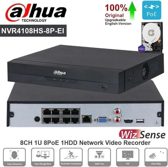 Main image of NVR4108HS-8P-EI 16MP 8-Channel 8PoE AI NVR WizSense Network Video Recorder