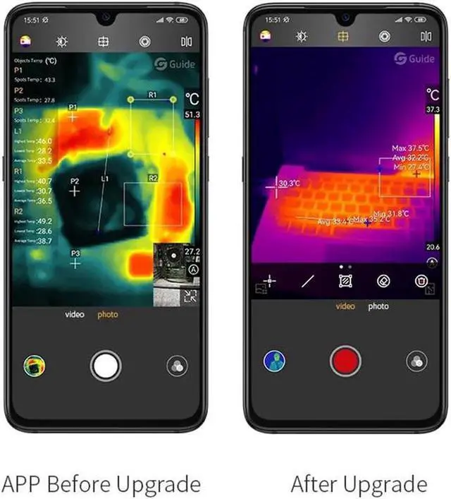 Alt view image 3 of 5 - Guide Mobir 2T Thermal Imaging Camera IR 256x192 Pixels Infrared Thermal Imager