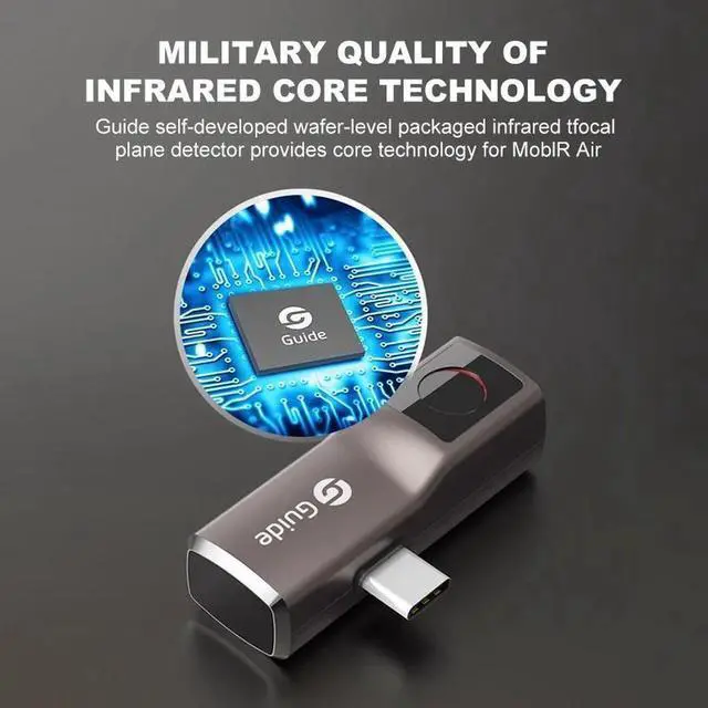 Alt view image 3 of 7 - Guide Mobir Air Thermal Imaging Camera Phone IOS  Gray 25Hz Imager Pipeline Repair Sale