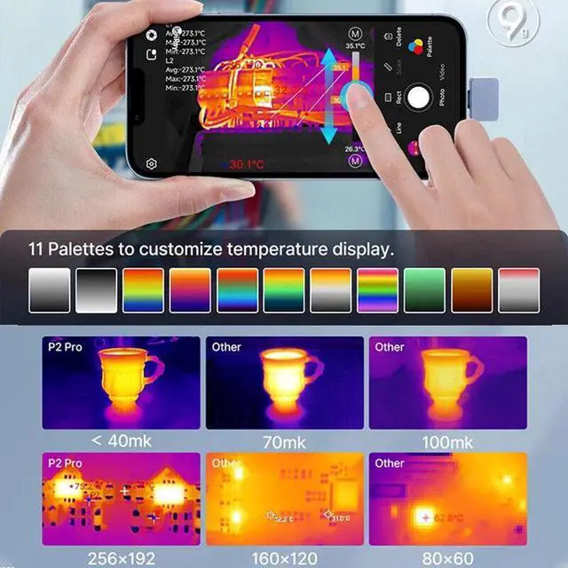 Alt view image 11 of 14 - InfiRay P2 Pro Thermal Camera for Android USB Type C Thermal Imaging Camera +Magnetic Macro lens