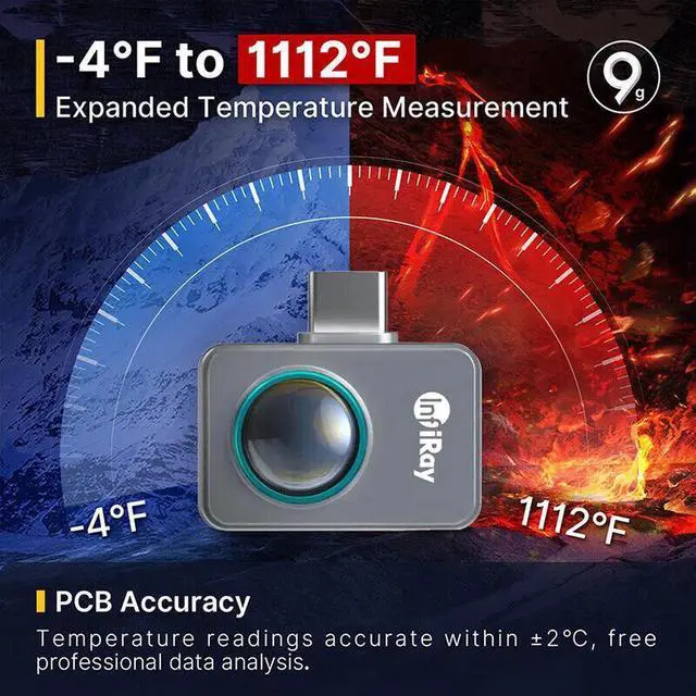Alt view image 10 of 14 - InfiRay P2 Pro Thermal Camera for Android USB Type C Thermal Imaging Camera +Magnetic Macro lens
