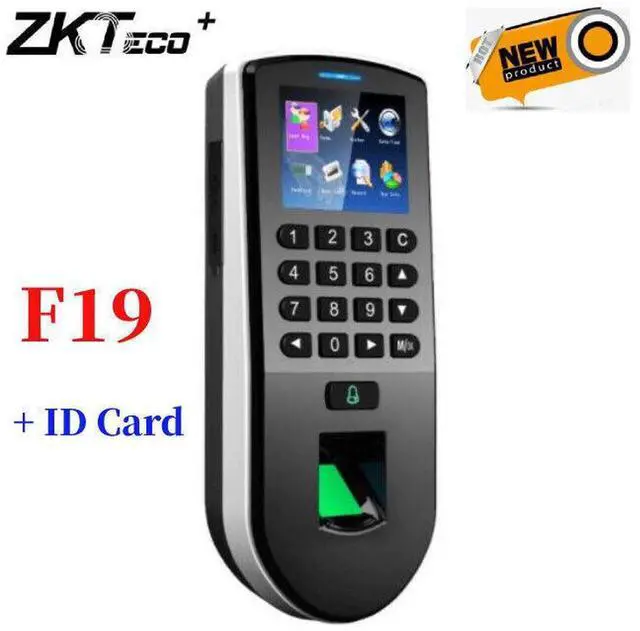 Main image of ZK F19 TCP/IP ID IC Wifi ADMS Fingerprint Time Attendance And Access System With ID Card
