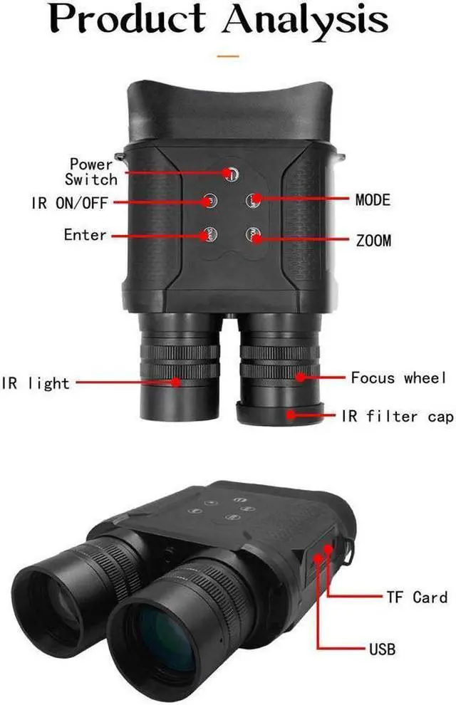 Alt view image 4 of 7 - NV2000 Night Vision Binocular HD Digital Infrared Hunting Camera,Recording Day and Night Vision Hunting Binoculars Telescope
