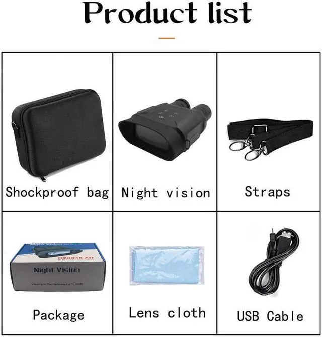 Alt view image 7 of 7 - NV2000 Night Vision Binocular HD Digital Infrared Hunting Camera,Recording Day and Night Vision Hunting Binoculars Telescope