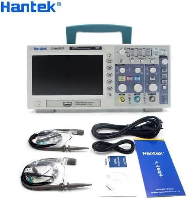 Main image of Hantek DSO5202P Digital Oscilloscope 200MHz 2 Channels USB Handheld Osciloscopio Portable 1GSa/s Electrical Oscillograph 7Inch