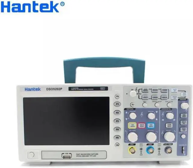 Alt view image 2 of 6 - Hantek DSO5202P Digital Oscilloscope 200MHz 2 Channels USB Handheld Osciloscopio Portable 1GSa/s Electrical Oscillograph 7Inch