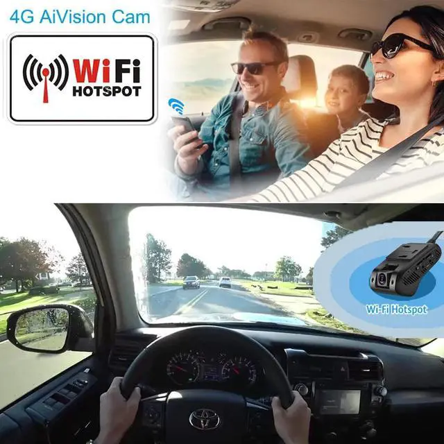 Alt view image 6 of 6 - JIMIIoT  JC400 Dashcam Front and Rear 4G WIFI Hotspot Inside Camera Live Stream Video GPS Tracking Vehicle APP PC Dual Car Record