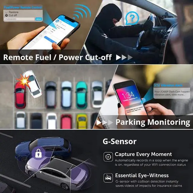 Alt view image 4 of 7 - JIMIIoT  JC400 4G Dual Dash Cam For Car Dashcam With Live Stream Vehicle Cameras GPS Tracking Wifi Hotspot Multiple Alarms Free APP