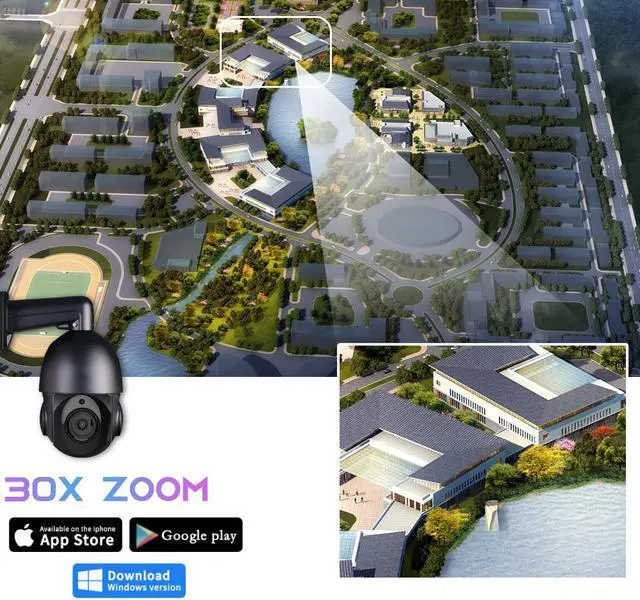 Alt view image 3 of 7 - iBirdView 8MP 4K POE PTZ Camera 30X Optical Zoom Security IP Camera Two-way intercom Outdoor Smart Detection Human Vehicle Security Network Camera Surveillance IR 80M Metal Shell Outdoor CCTV Camera