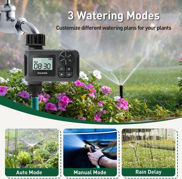 Sprinkler Timer Waterproof Automatic Water Timer Programmable Garden  Irrigation System Controller with Rain Delay Auto Watering