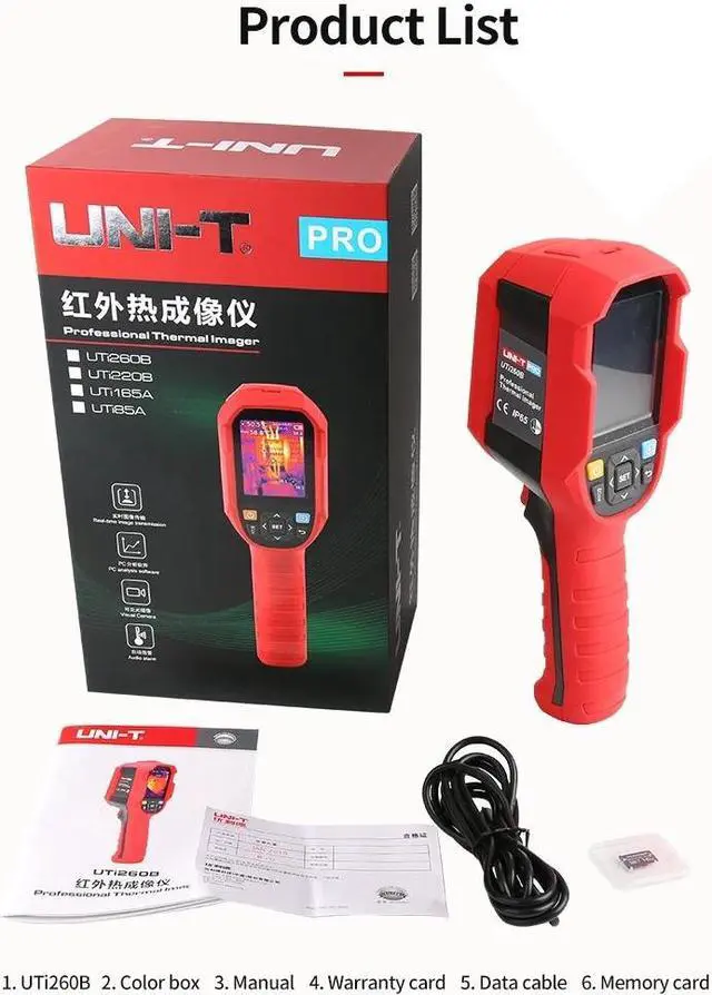 Alt view image 6 of 7 - UNI-T UTi260B Digital Infrared Thermal Imager Thermometer LED Water Supply Light Thermal Camera Air Conditioning Repair
