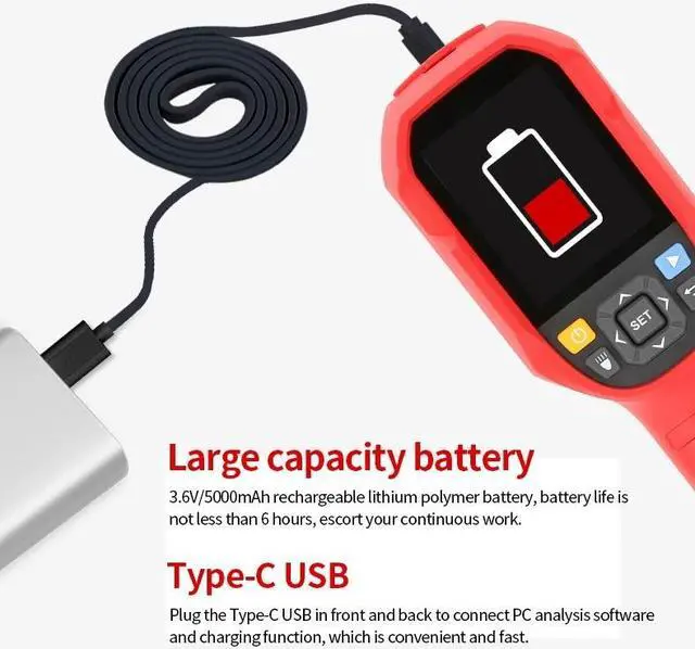 Alt view image 4 of 7 - UNI-T UTi260B Digital Infrared Thermal Imager Thermometer LED Water Supply Light Thermal Camera Air Conditioning Repair