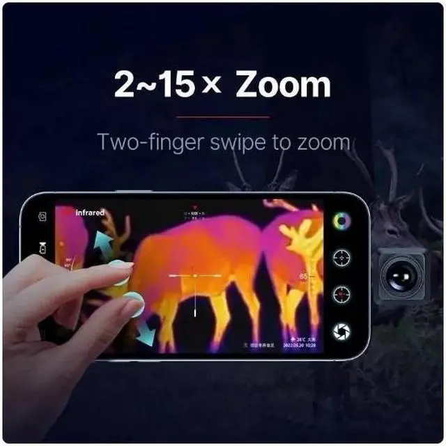 Alt view image 2 of 7 - InfiRay T2 PRO Thermal imager Outdoor Hunting Infrared HD Monocular 25Hz Thermal Camera for Phone Night Vision with Laser Android Type-C
