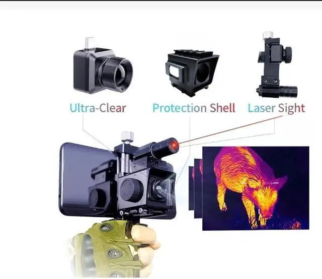 Alt view image 4 of 7 - InfiRay T2 PRO Thermal imager Outdoor Hunting Infrared HD Monocular 25Hz Thermal Camera for Phone Night Vision with Laser Android Type-C