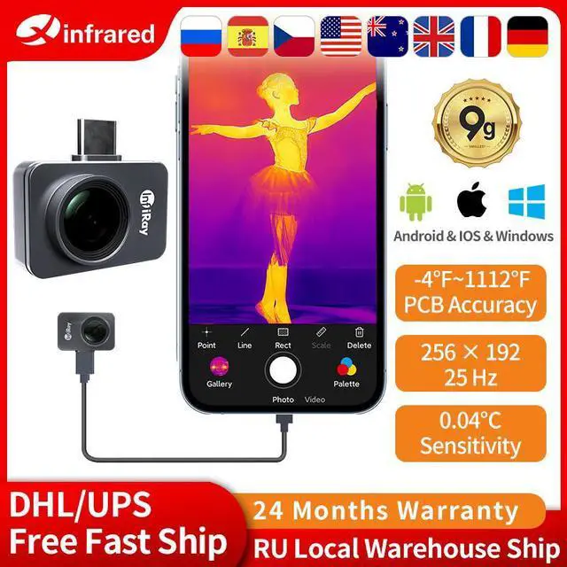 Alt view image 4 of 7 - InfiRay Infrared Imaging Camera P2 PRO+ Industrial Night Vision For iOS  (P2 Pro iPhone Lens)   IOS