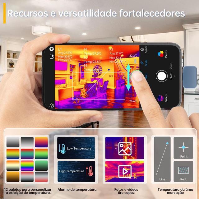 Alt view image 7 of 7 - Xinfrared P2 Pro+ Official Night Vision Thermal Camera Imager IOS P2Pro With magnetic macro lens