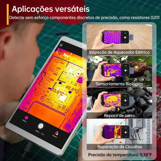 Alt view image 3 of 7 - Infiray P2 Pro 256x192 IR High-Resolution Thermal Imaging Camera for Android Type-C
