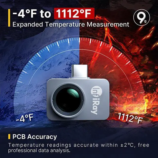 Alt view image 2 of 7 - InfiRay Xinfrared P2 PRO+ Imaging Camera For Android Metal+Lens  (Type-C)