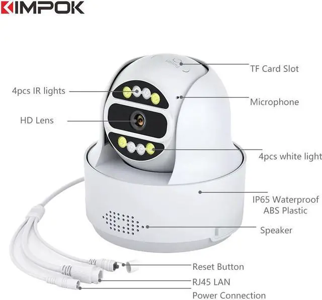 Alt view image 5 of 7 - MECARE 5MP WiFi POE IP Surveillance Camera Outdoor Home Security Built-in Mic