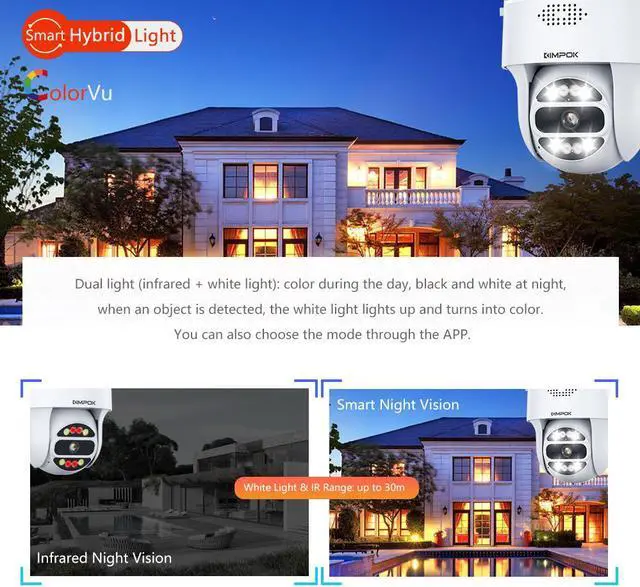 Alt view image 5 of 7 - MECARE 5MP PoE WiFi Outdoor Security Camera with Smart Color Night Vision Audio