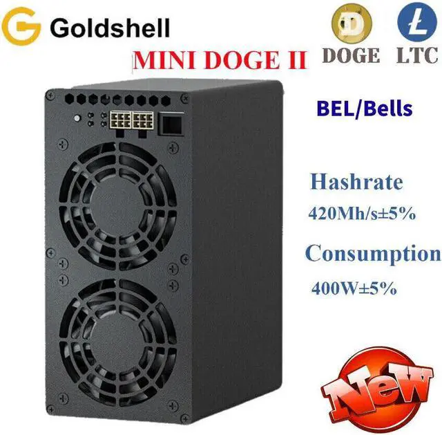 Main image of Goldshell Mini Doge II Miner for Doge Coin LTC Dual Mode 420M/400W or 335M/260W without PSU