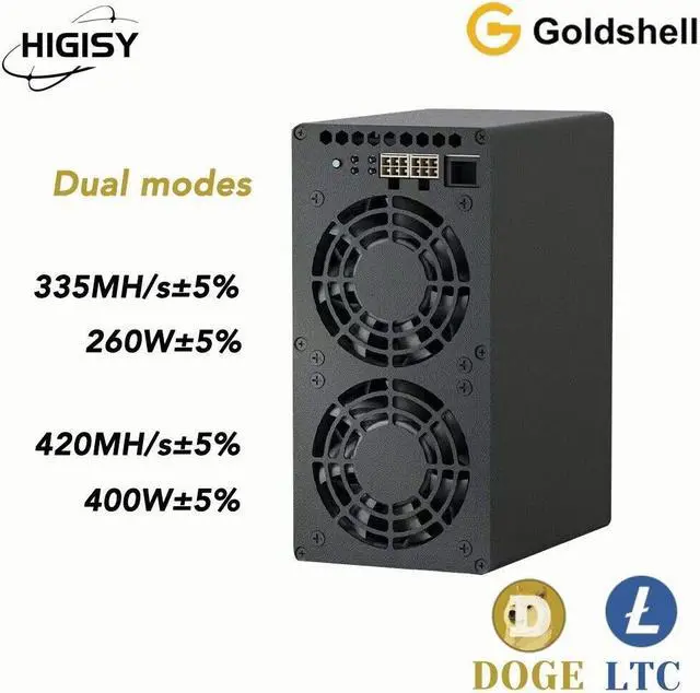 Main image of Goldshell Mini Doge II Miner Doge Coin LTC Dual Mode 420M or 335M without PSU