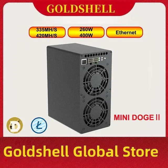 Main image of Goldshell Mini Doge II Miner Doge Coin LTC Dual Mode 420M or 335M without PSU