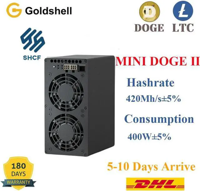 Main image of Goldshell Mini Doge II 420Mh/s 400W 335Mh/s 260W LTC & Doge Coin Bells Miner without PSU