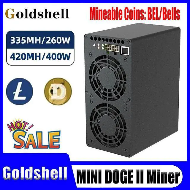 Main image of New Goldshell Mini Doge II Miner Doge Coin LTC Dual Mode 420M or 335M BEL Miner without PSU