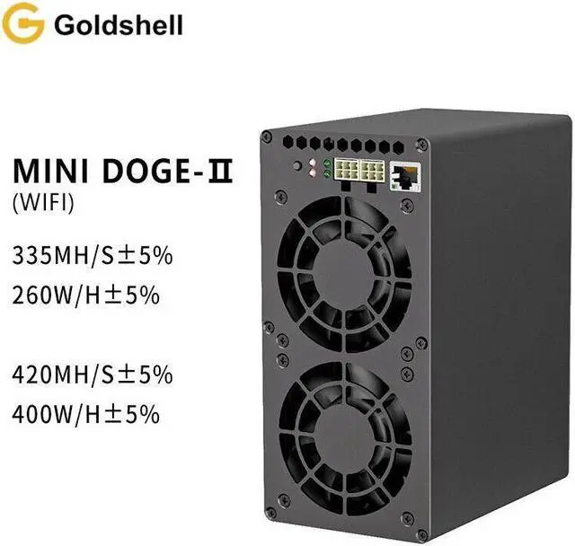 Main image of Goldshell Mini Doge II Miner for Doge Coin LTC 420M/400W or 335M/260W WIFI without PSU
