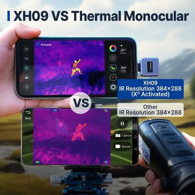 Alt view image 5 of 7 - MECARE X2 /XH09 Thermal Imaging Camera Imager Scope for Hunting Insulation Inspection With laser radiation, with reverse charging bracket (XH09_Android)