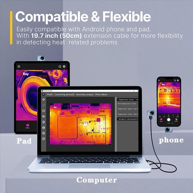 Alt view image 4 of 7 - InfiRay P2 Pro Thermal Camera for iPhone iOS  Thermographic Camera Infrared Vision Thermal Imager Without handle bracket ( iPhone no Lens)  IOS