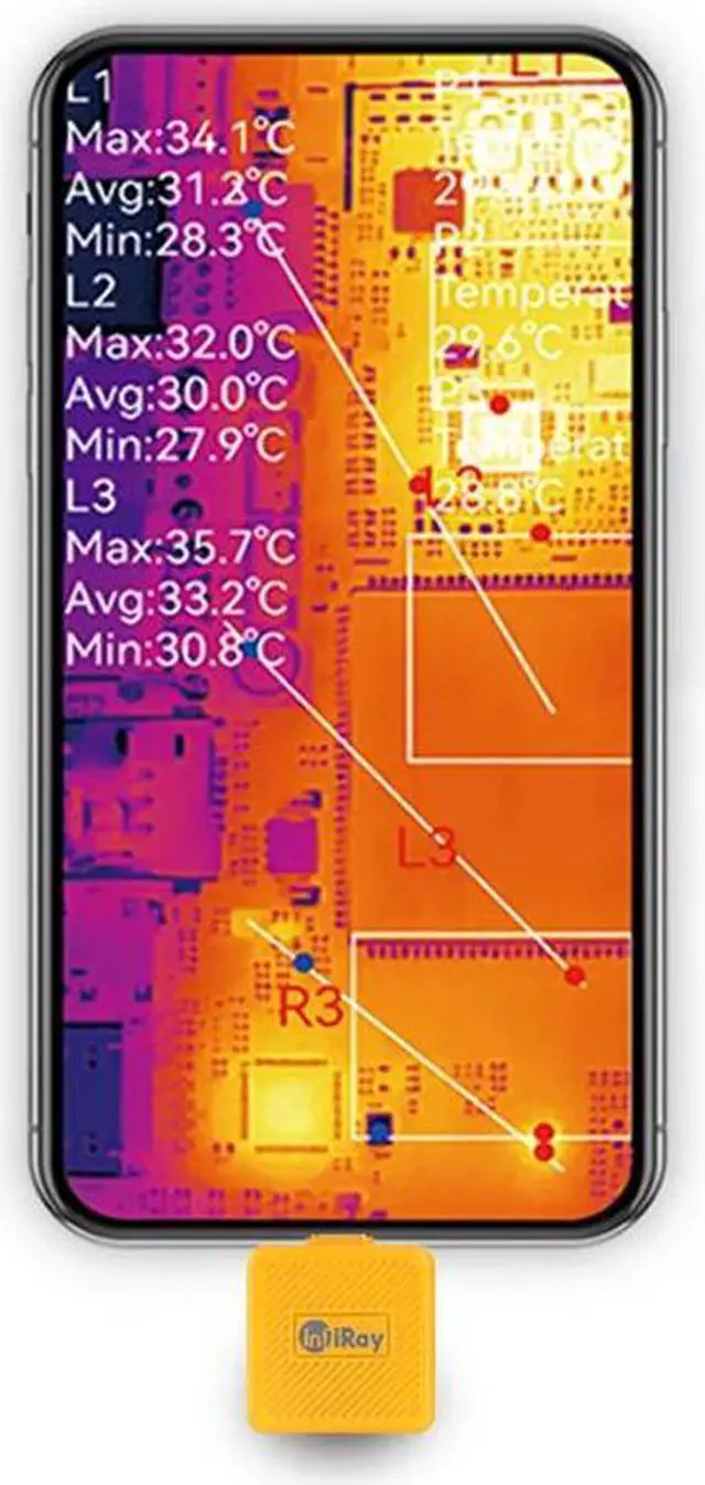 Alt view image 3 of 7 - InfiRay Thermal Imager T2L T2S Plus PCB Circuit Fault Testing Tool Thermometer Mobile Thermal Camera for  iPhone IOS