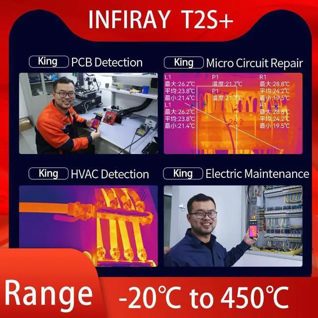 Alt view image 7 of 7 - InfiRay Thermal Imager T2L T2S Plus PCB Circuit Fault Testing Tool Thermometer Mobile Thermal Camera for  iPhone IOS