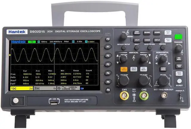 Alt view image 4 of 7 - HanTek Digital Oscilloscope DSO2C15 USB Oscilloscope, Multimeter Tester, 2-Channel 100Mhz/150Mhz Storage  DSO2D10 DSO2C10 DSO2D15