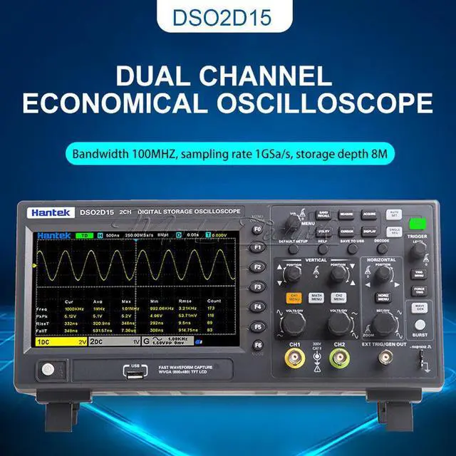 Alt view image 6 of 7 - HanTek Digital Oscilloscope DSO2C15 USB Oscilloscope, Multimeter Tester, 2-Channel 100Mhz/150Mhz Storage  DSO2D10 DSO2C10 DSO2D15