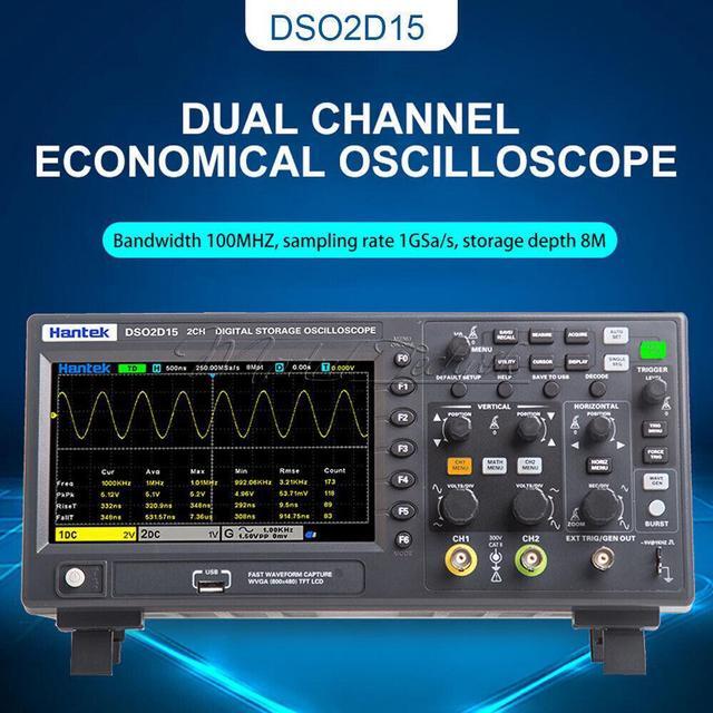Alt view image 2 of 7 - HanTek Digital Oscilloscope DSO2D15 USB Oscilloscope, Multimeter Tester, 2-Channel 100Mhz/150Mhz Storage DSO2C15 DSO2D10 DSO2C10