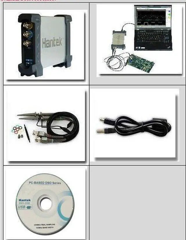 Alt view image 2 of 7 - Hantek 6022BE 20Mhz Bandwidth 2 CH 48M PC Based USB Digital Storage Oscilloscope