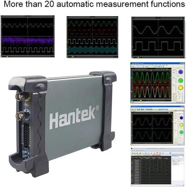 Alt view image 7 of 7 - Hantek Official 6022BE Laptop PC USB Digital Storage Virtual Oscilloscope 2 Channels 20Mhz Handheld Portable Osciloscopio