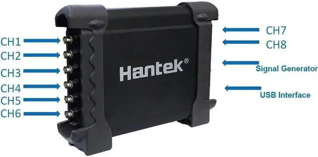 Alt view image 5 of 7 - Hantek 1008B 8CH USB Auto Scope/DAQ/8CH Generator 8 Channels Automotive Diagnostic Oscilloscope