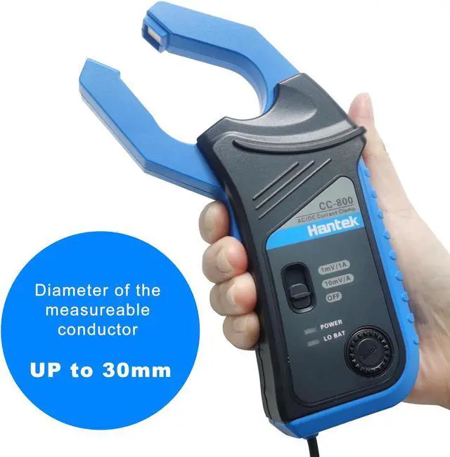 Alt view image 2 of 7 - Hantek CC-800 AC/DC Current Clamp 5KHz Bandwidth AC/500A DC/800A