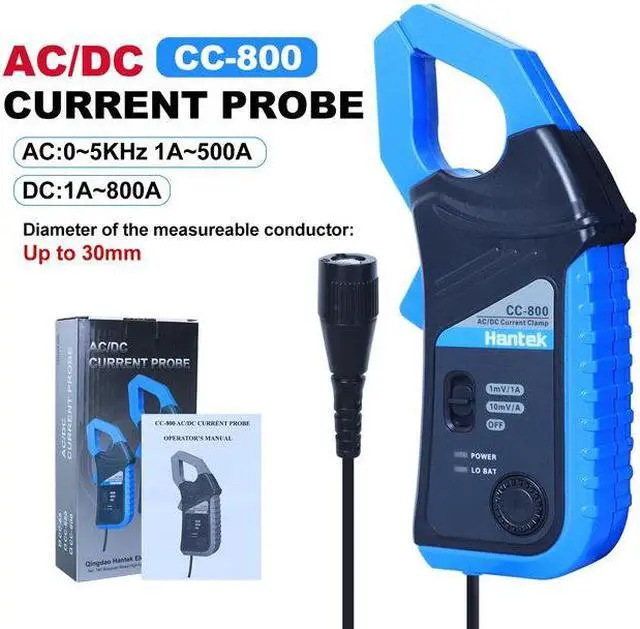 Main image of Hantek CC-800 AC/DC Current Clamp 5KHz Bandwidth AC/500A DC/800A