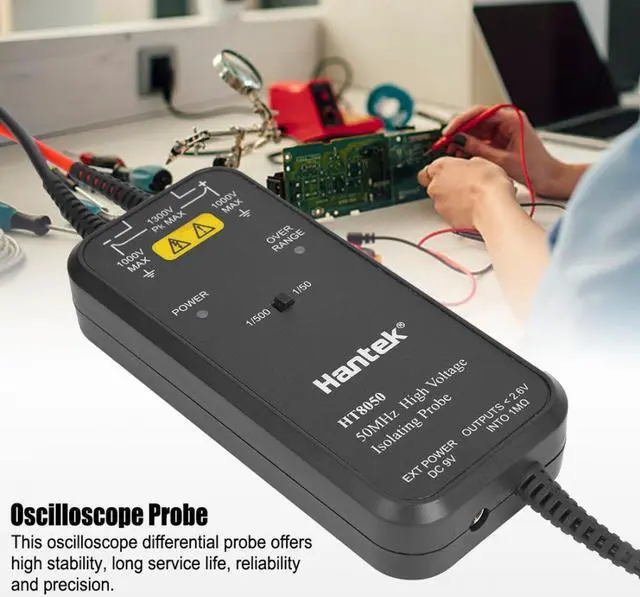 Alt view image 6 of 7 - Hantek HT8050 Oscilloscope High Voltage Isolated Differential Probe 50MHZ Bandwidth 1/50  Two-Stage Attenuation