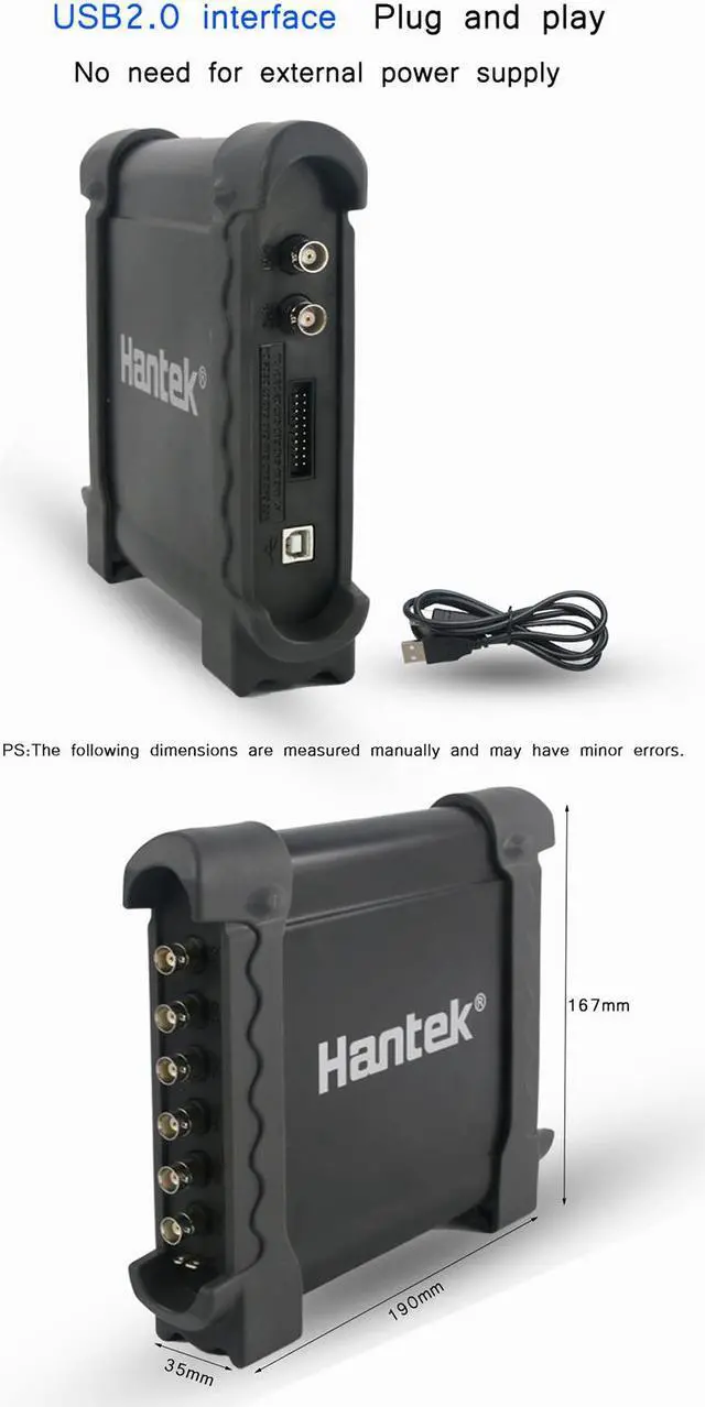 Alt view image 6 of 7 - Hantek 1008c Automotive Oscilloscope/DAQ/Programmable Generator Handheld 8 Channels USB Oscilloscopes with Auto Ignition Probe